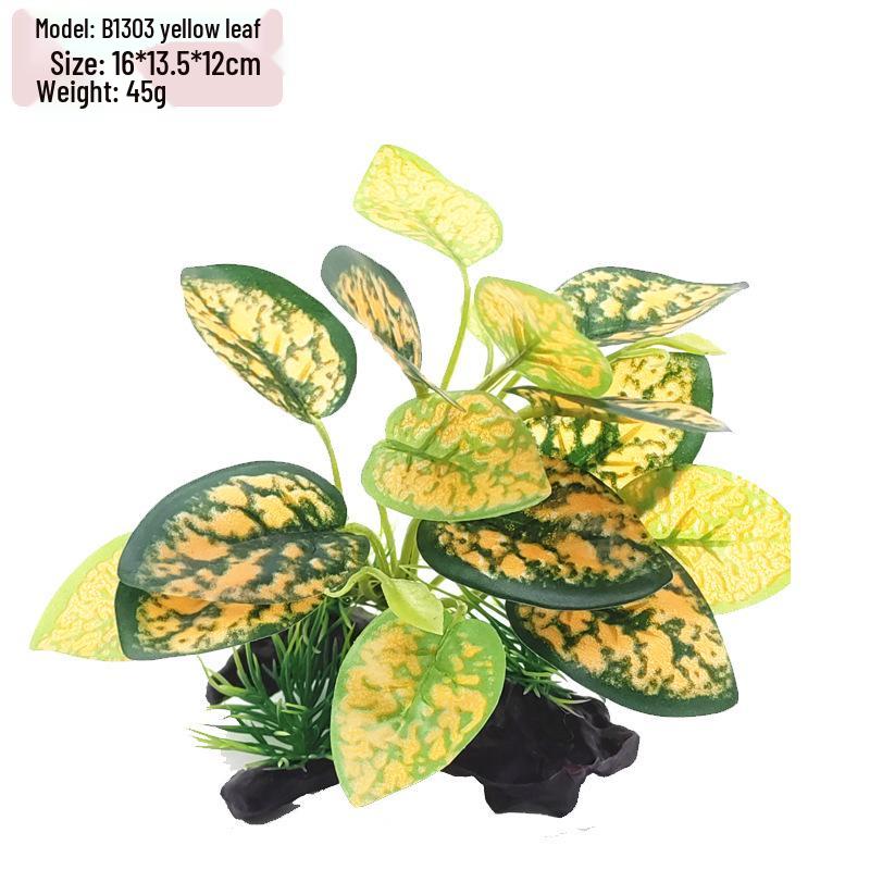 Plastic Driftwood and Bucephalandra Aquarium Decor: Aquatic Turtle Tank Plants & Fish Tank Scenery