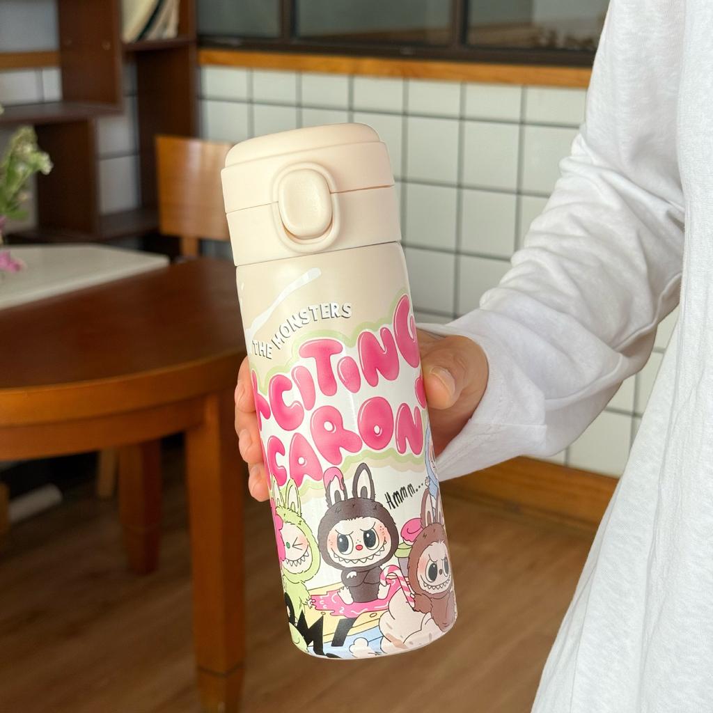 Thermos Cup Bouncing Cup Convenient Labubu304 Stainless Steel Pea Cup