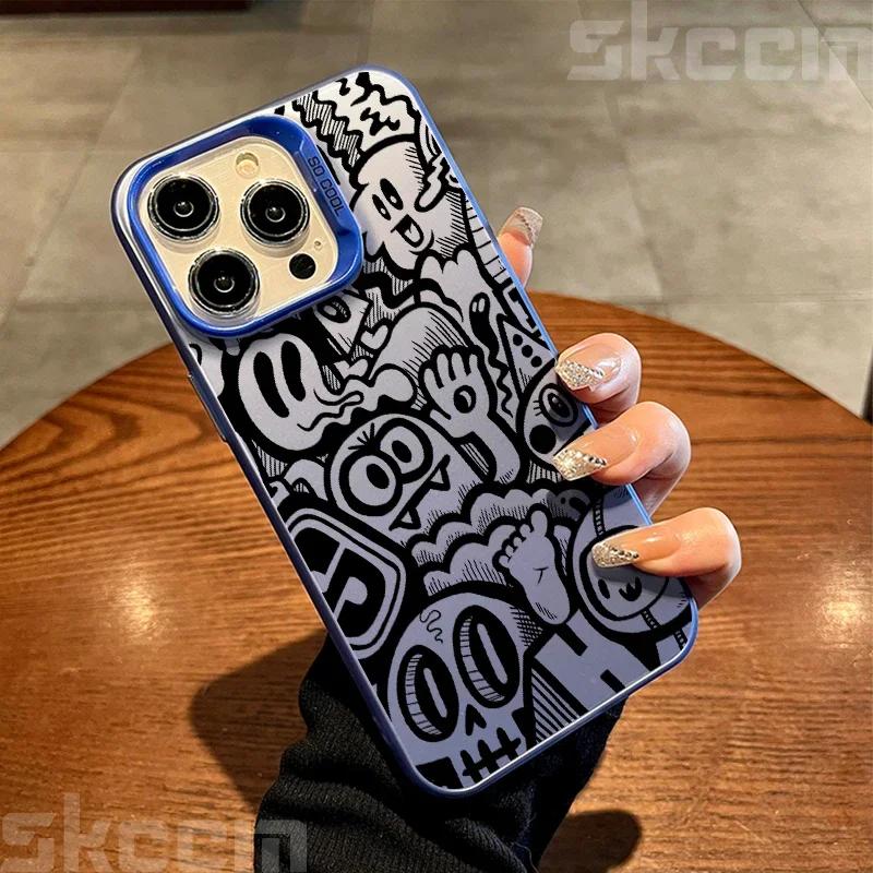 

Черный чехол для телефона TPU с рисунком граффити для iPhone 15 14 Pro Max 13 12 11 XS X XR 7 8 Plus 16, ударопрочный жесткий чехол iPhone 13 морилка 19 красный