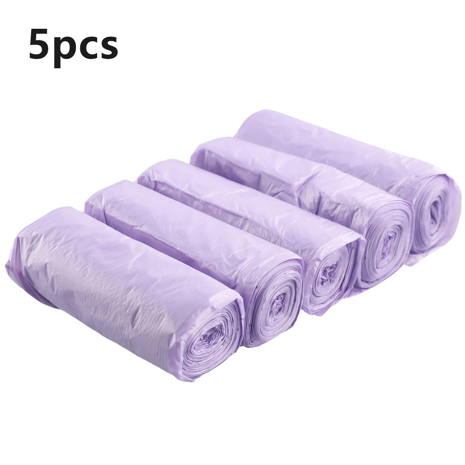 Biodegradable Garbage Bag 45*45cm 5 Rolls Black/Blue/Yellow/Pink/Purple фиолетовый