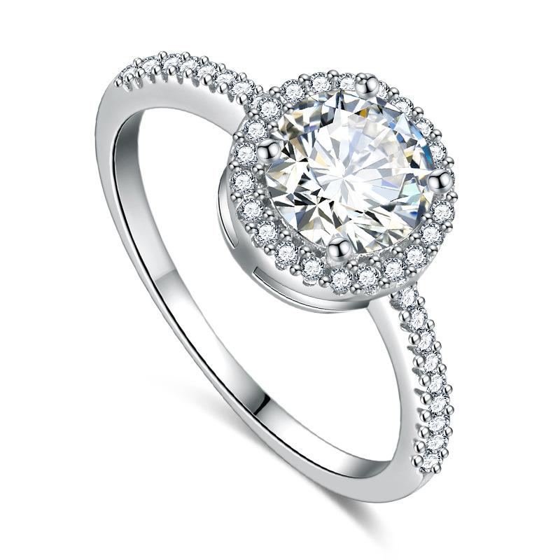 Lindon Classic Copper Alloy Zircon Ring Ladies Jewelry Wedding Promise Party Gift