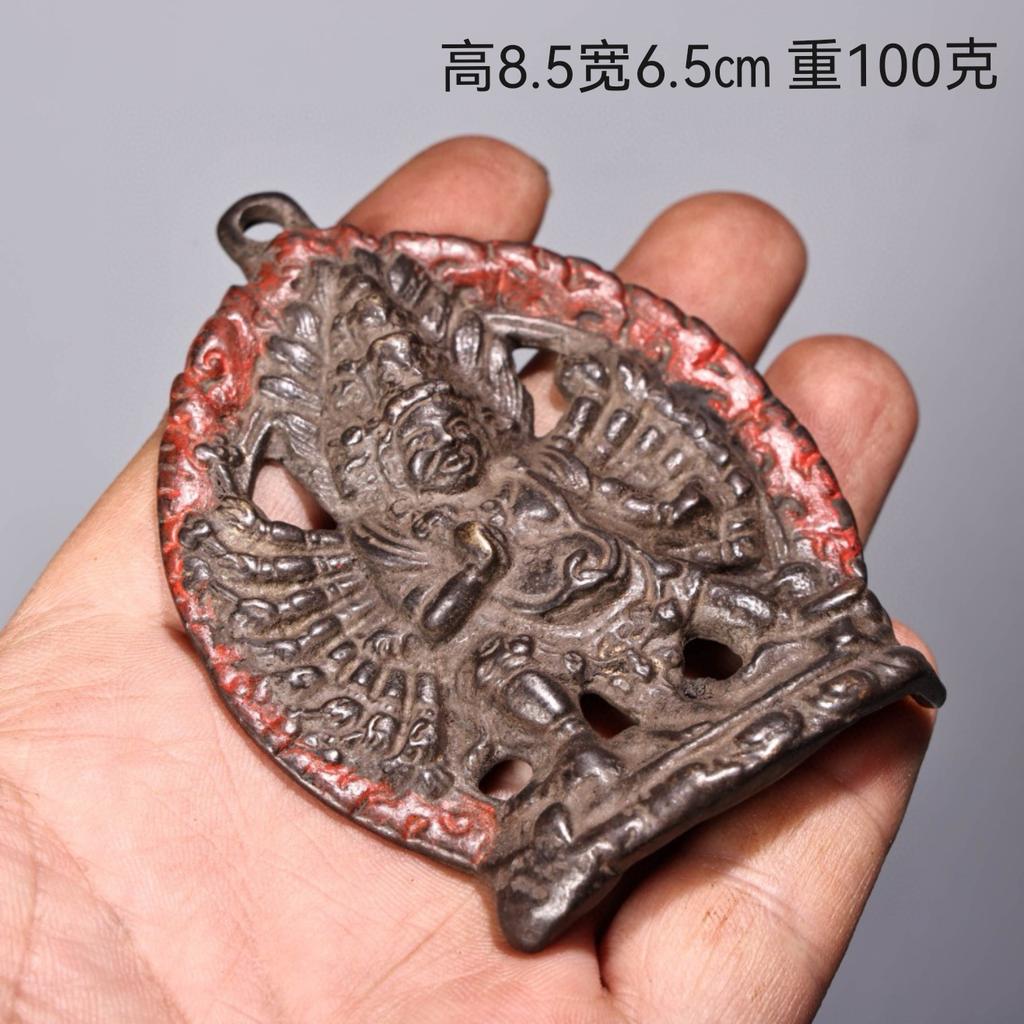 Tibet Bronze 8 Arms Mahakala Buddha Deity Vajrapani Tantra Statue Amulet Pendant