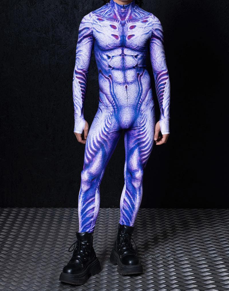 3D Digital Printing Stage Performance Costumes Adults Halloween Events Carnival Theme Party Cosplay Outfit Pretend Game Jumpsuit