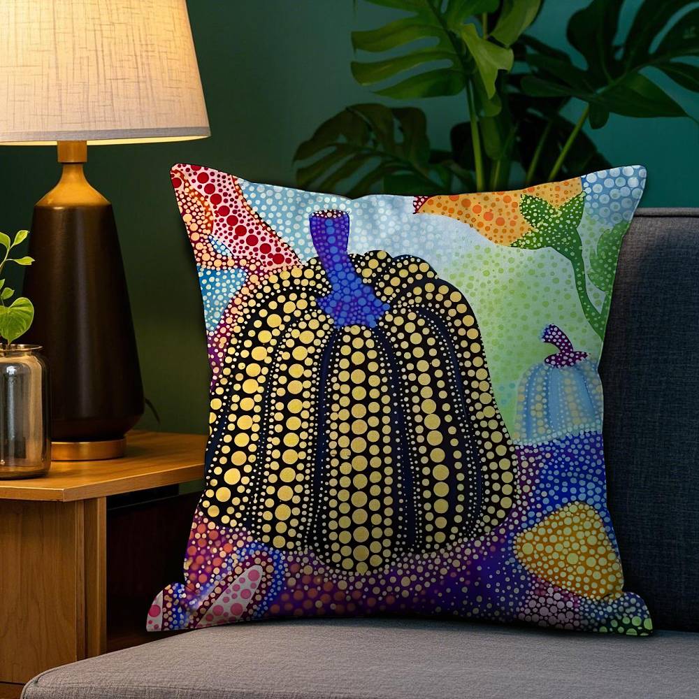 Yayoi Kusama Abstract Art Pumpkin Pillow Case Sofa Living Room Bedroom Double-sided Printing Square Cushion Nap Time Pillow Case