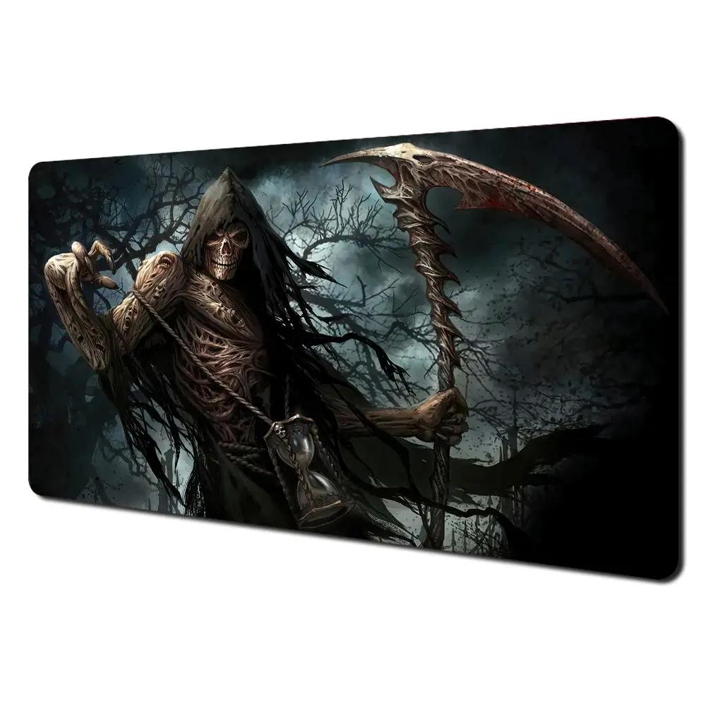 Horror Death God Illustration Mouse Pad Desk Mat Stitched Edge NonSlip Durable pad for computer mouse Gaming pads tapis sour