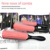ABS Straight Curly Hair Styling Combs 9 Row Home Hair Detangling Scalp Massage Comb Salon Hairdressing Supplies
