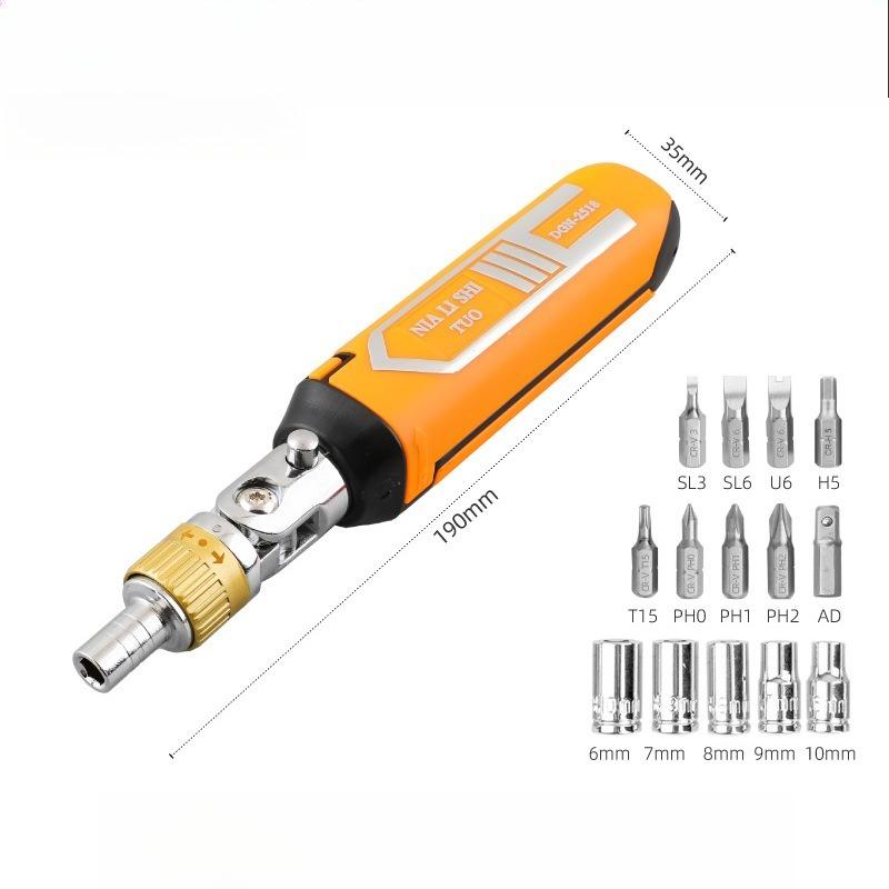 1/4   Ratchet Handle Bit Screwdriver Tool  Bendable Multi-Purpose Hexagonal Screwdriver Adaptor Screwdriver Kit