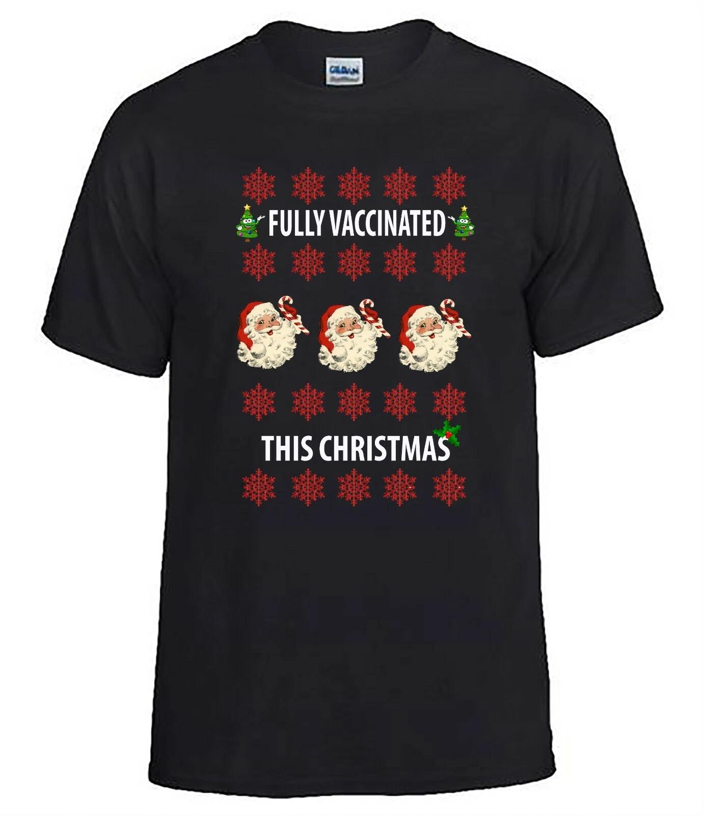 Christmas T-Shirt. Fully Vaccinated This christmas Ugly T-Shirts 2XL