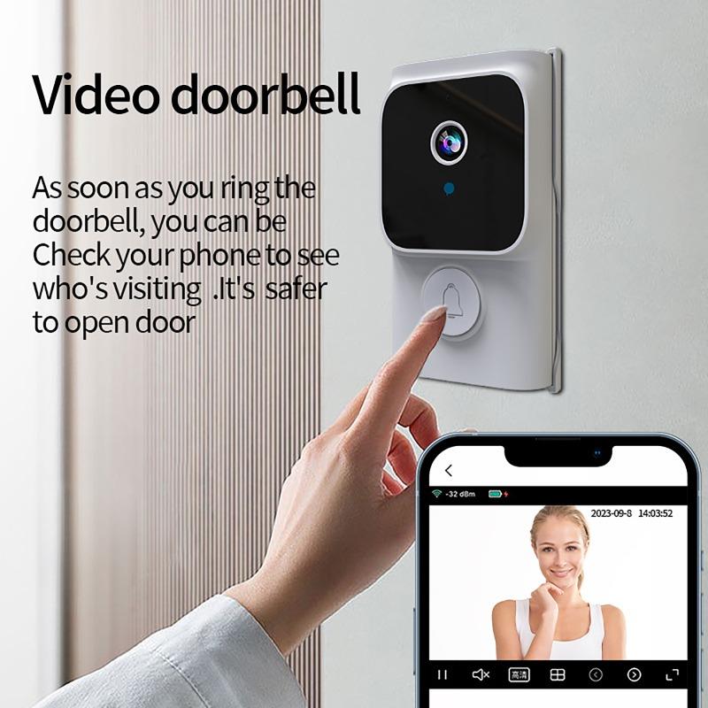 Tuya Wireless Smart Video Doorbell APP Remote Control Two-Way Intercom High-Definition Night Vision Infrared Home Security Bell