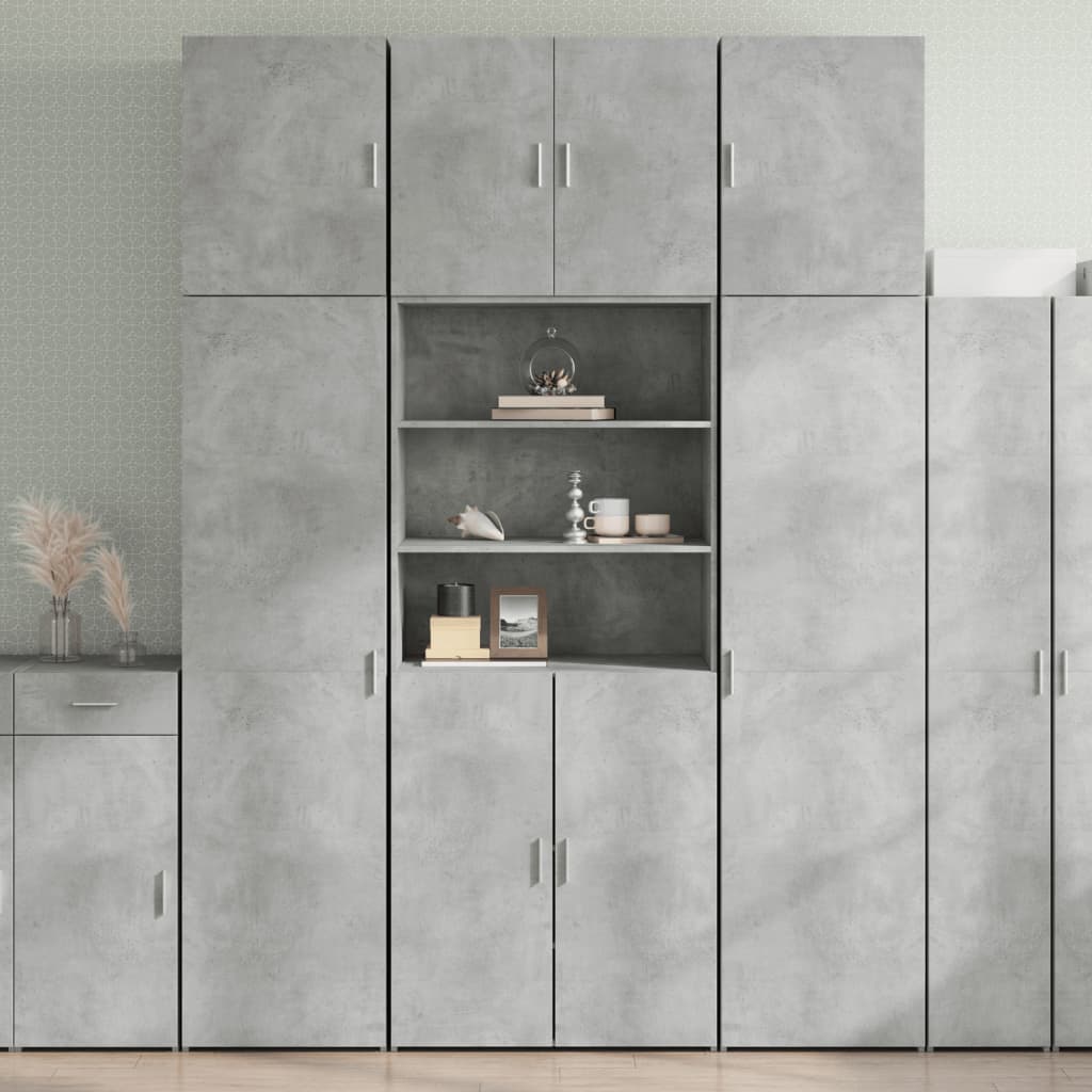 Highboard Concrete Grey 80 x 42.5 x 249 cm Wood Based Material