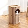 Waterwood Space-Saving Cat Climbing Frame: Felt Barrel Nest with Three Layers and Tree Hole for Big Cats