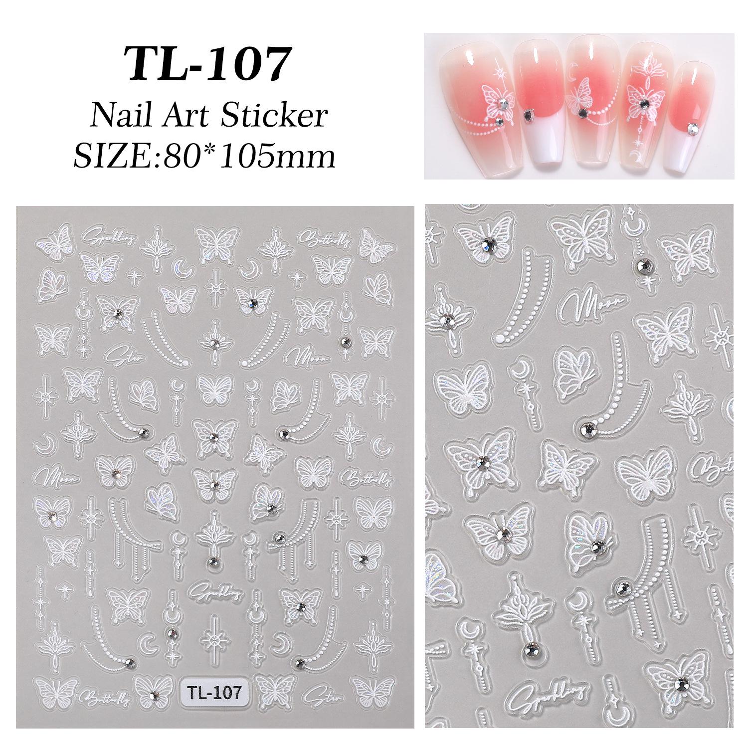 Elegant Pearl Bowknot Nail Stickers with 3D Ribbon Star Design