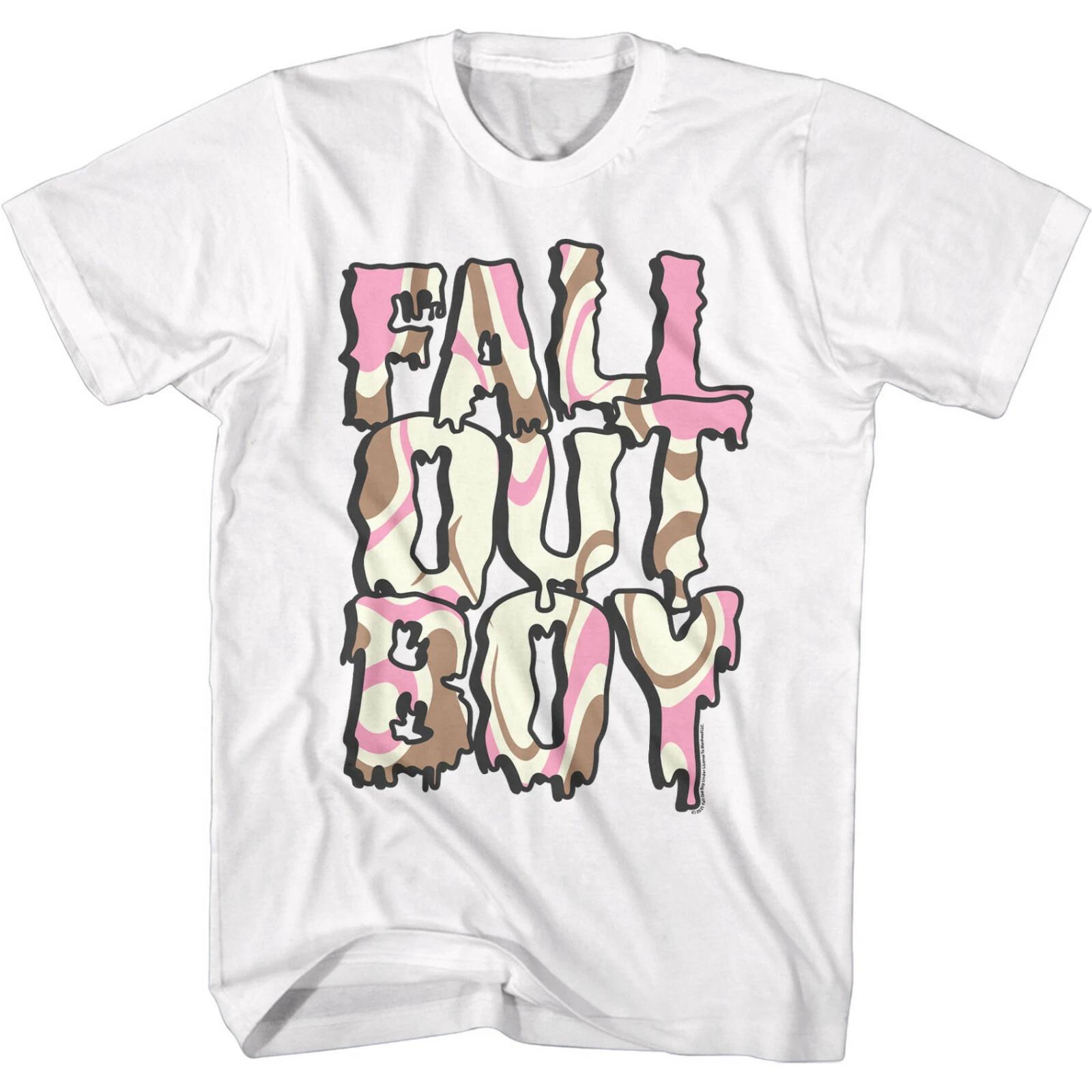 Fall Out Boy Neapolitan Logo FOB Men s T Shirt Rock Band Tour Concert Merch S