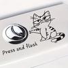 Cute Cartoon Animal Toilet Sticker Flush Please Toilet Tank Sticker Self-Adhesive PVC Bathroom Wall Decal for Washroom