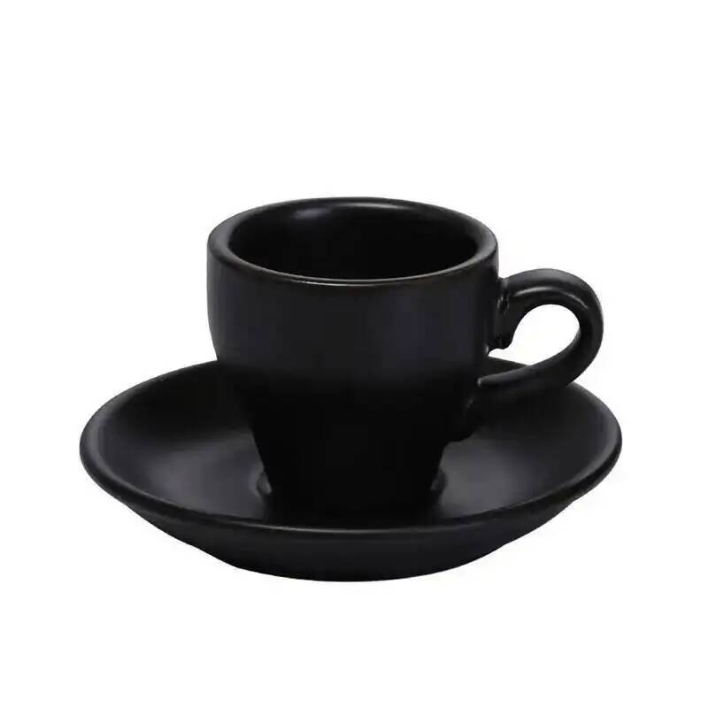 

Black Ceramics Coffee Cup And Saucer Set Professional Bone China Espresso Tasting Mug Arabica Turkey Capucino Coffee Glass Suit 80-250ml