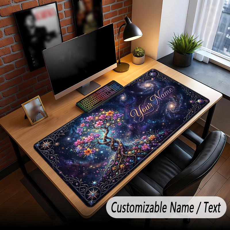 Tree of Life Theme Custom Mouse Pad Personalized With Name Text Customized Desk Mat For Office Home Decor