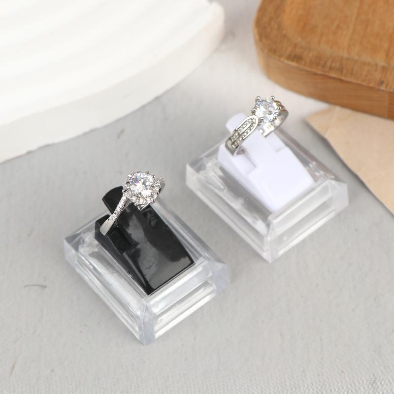 5Pcs Clear Ring Display Stands Ring Jewelry Tray Ring Storage Organizer Shelf For Jewelry Counter Showcase Display Prop