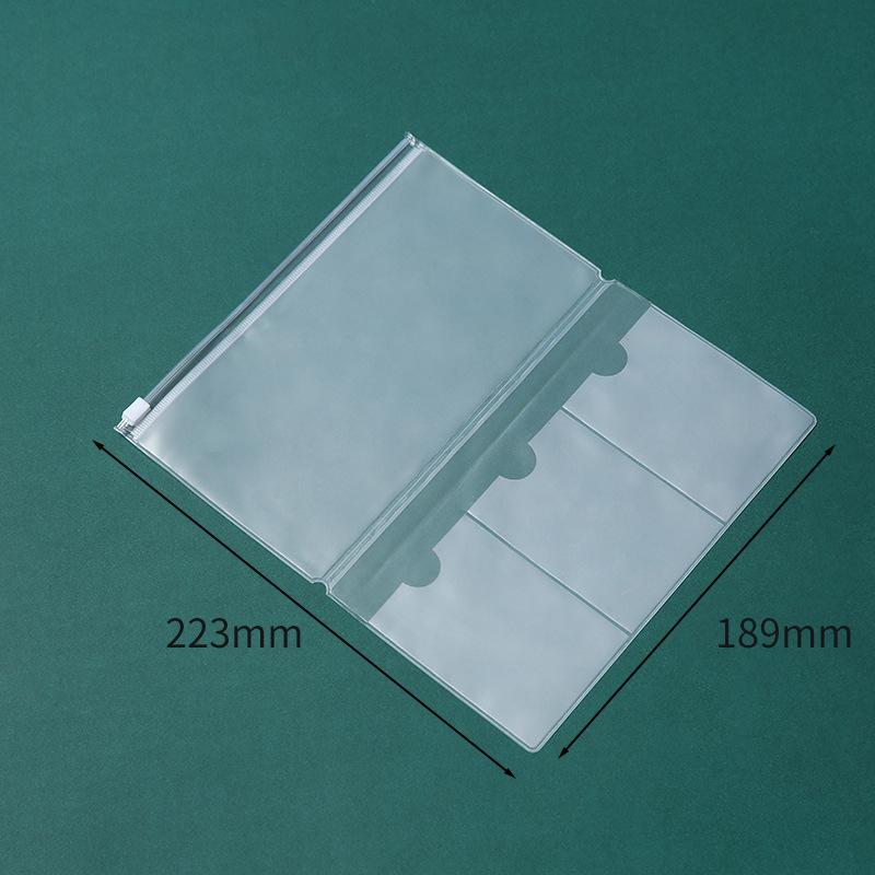 A5A6A7B5A4 Book 6 Hole Loose-Leaf Notebook Zipper Bag Bill Handbook Pvc Storage Bag Clip Chain Pencil Bag