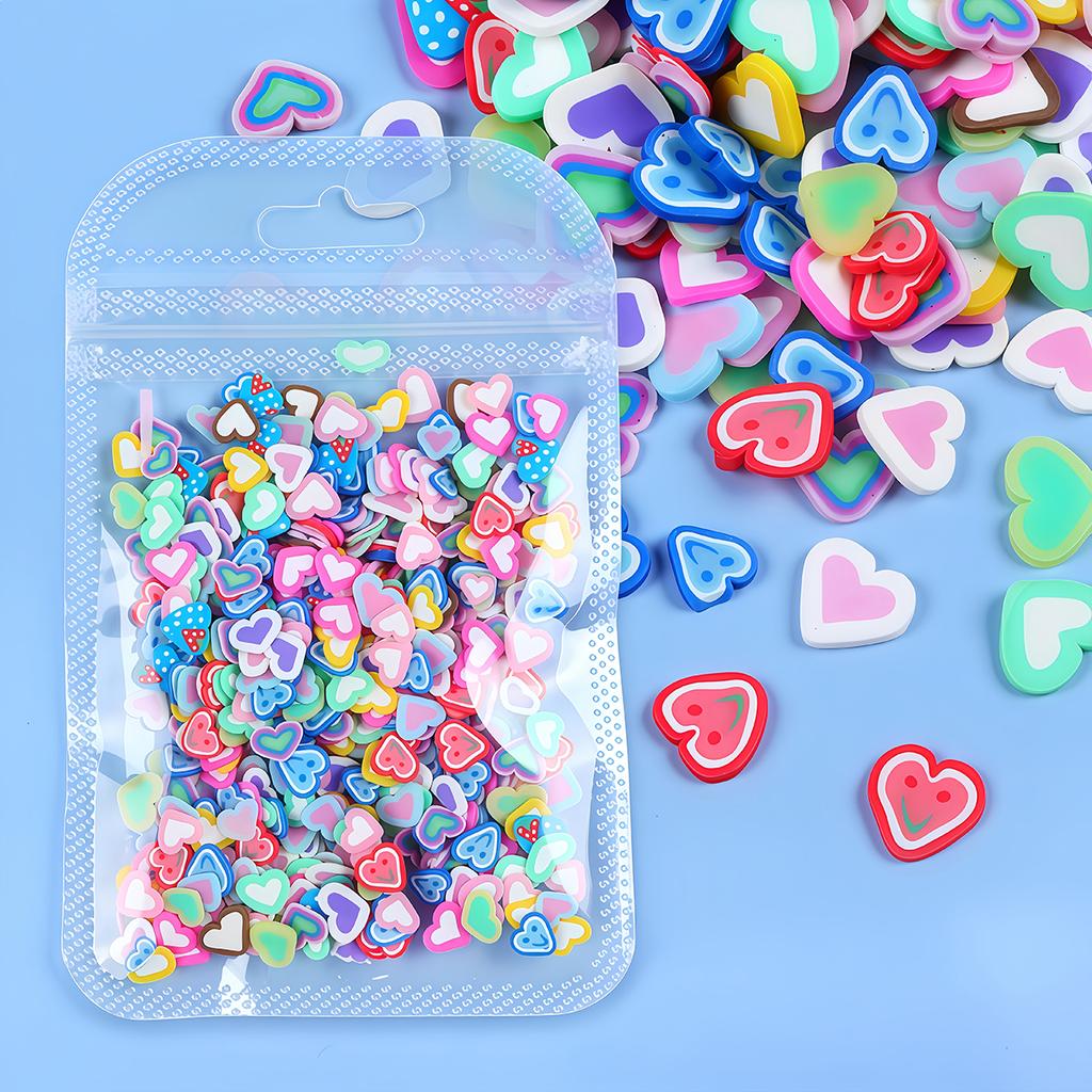 10g Nail Art Decoration Heart Fruit Candy Slices Polymer Clay Nail Charms Manicure Accessory for DIY Resin Silicone Mold Filler