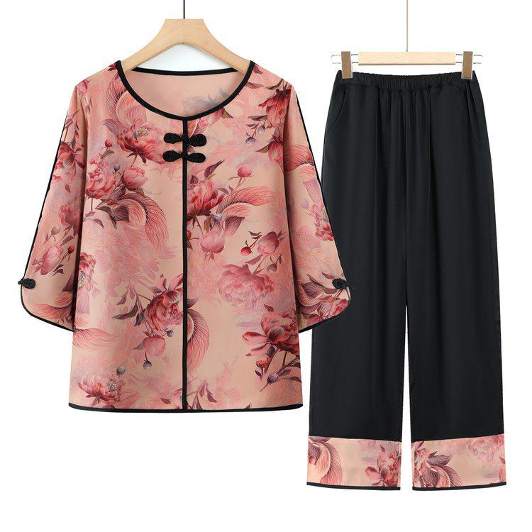 

Spring & Summer Plus Size Chinese Style Top for Mature Women 5XL червоний