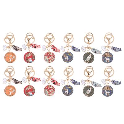 [HAMILO] Keychains, Carp Streamers, Rabbits, Cats, Deer Bag Charms, 6 Designs, Total of 12 Items