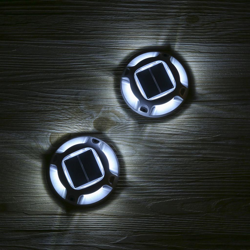 4PCS Solar Powered 8LEDs Boden Auffahrt Licht Deck Lampe IP68 Wasserdicht Eingebaute 600mAh