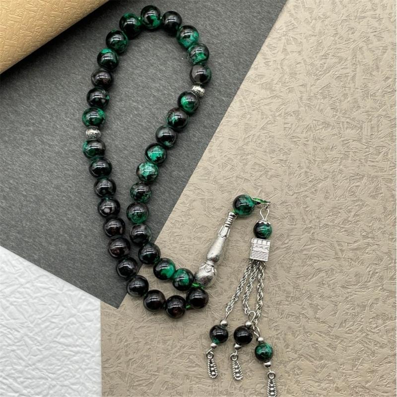 Handcrafted 33 Bead Buddhist Bracelet Glass Beaded Prayer Jewelry Comfortable Spiritual Companion Fashion Accessory