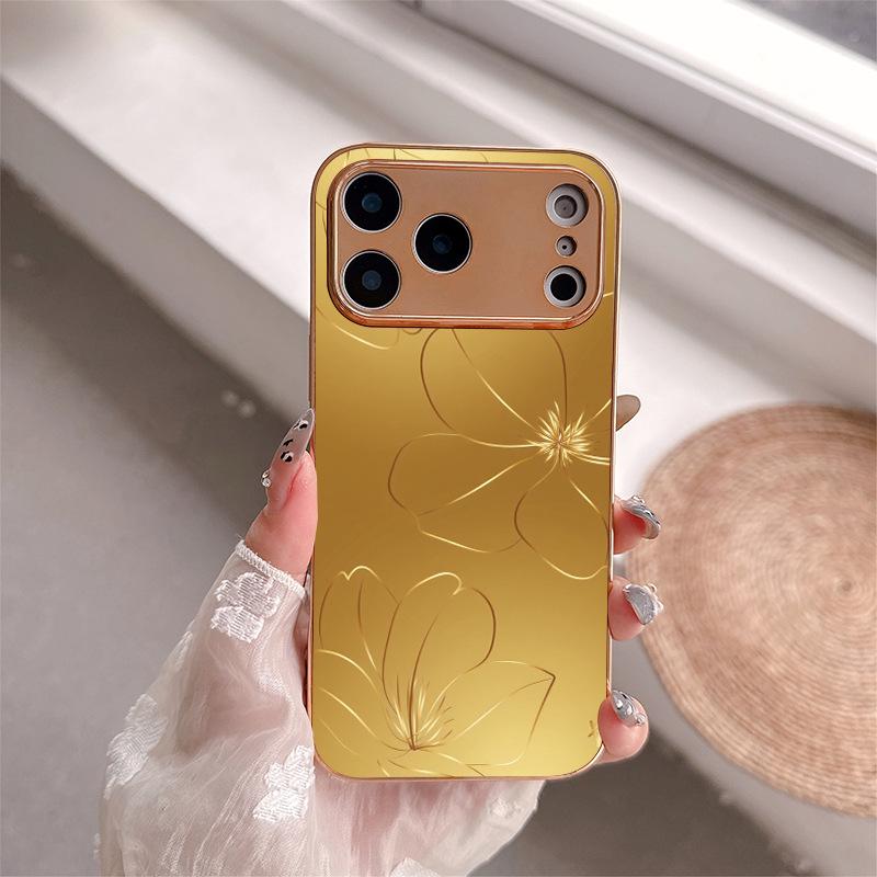 

Роскошный гальванизированный золотой стеклянный чехол для iPhone 17/16 Pro/13/14/Xs Max iPhone 13