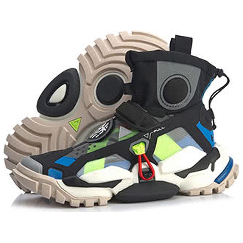 Li Ning Reignite 2.0 Hi DW High-Top Retro Basketball Shoes Unisex sneakers Black Blue AGBQ108-1