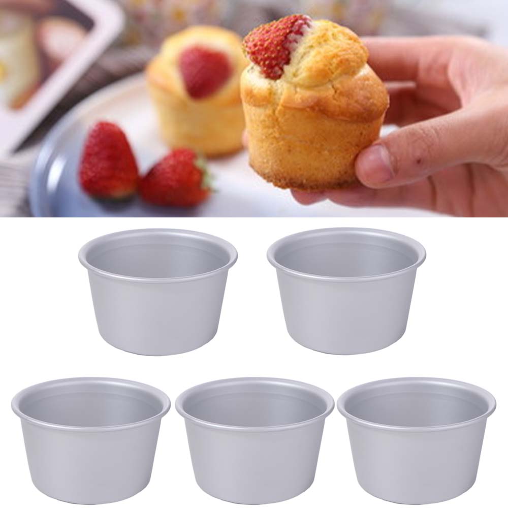 5Pcs Small Tin Nonstick Cupcakes Cup Aluminum Zinc Zinc Alloy Cake Mold Pan Eggs Tart Moulds Cake Making