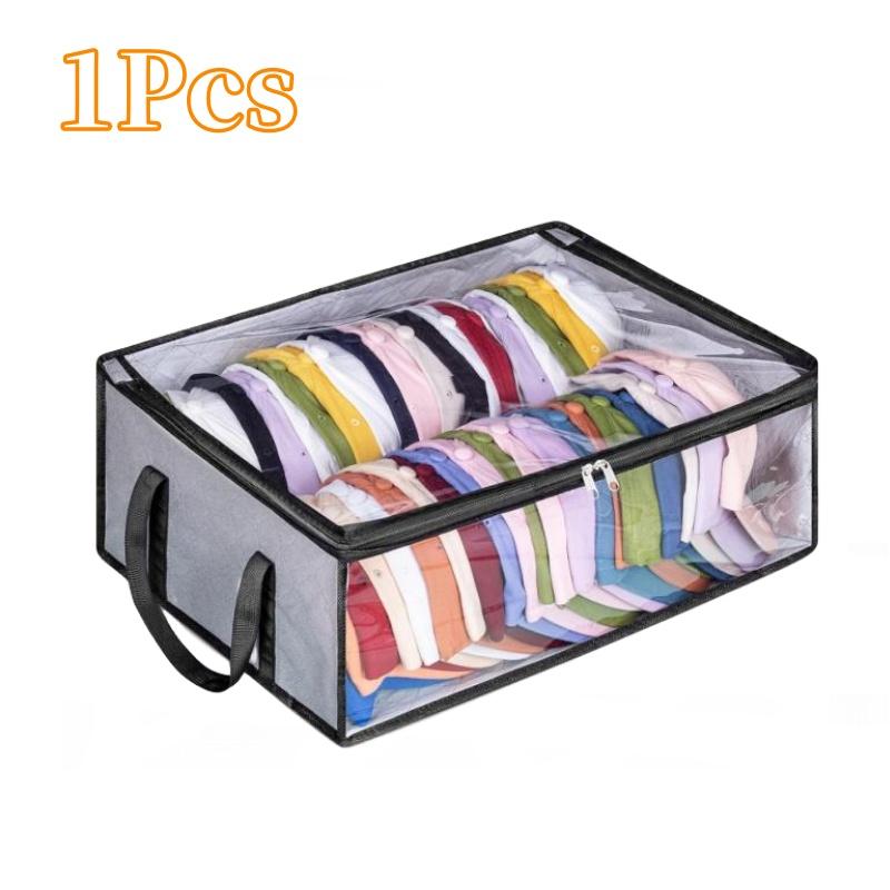Large Capacity Hat Organizer Cap Holder Black Non Woven Hats Clothes Foldable Storage Hanging Bags Storage Boxes Hangers