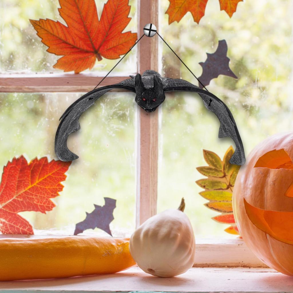 Bat Decor Realistic Bat Pendant Haunted House Props Halloween Ornament for Bedroom Garden Window Living Room Porch Classroom