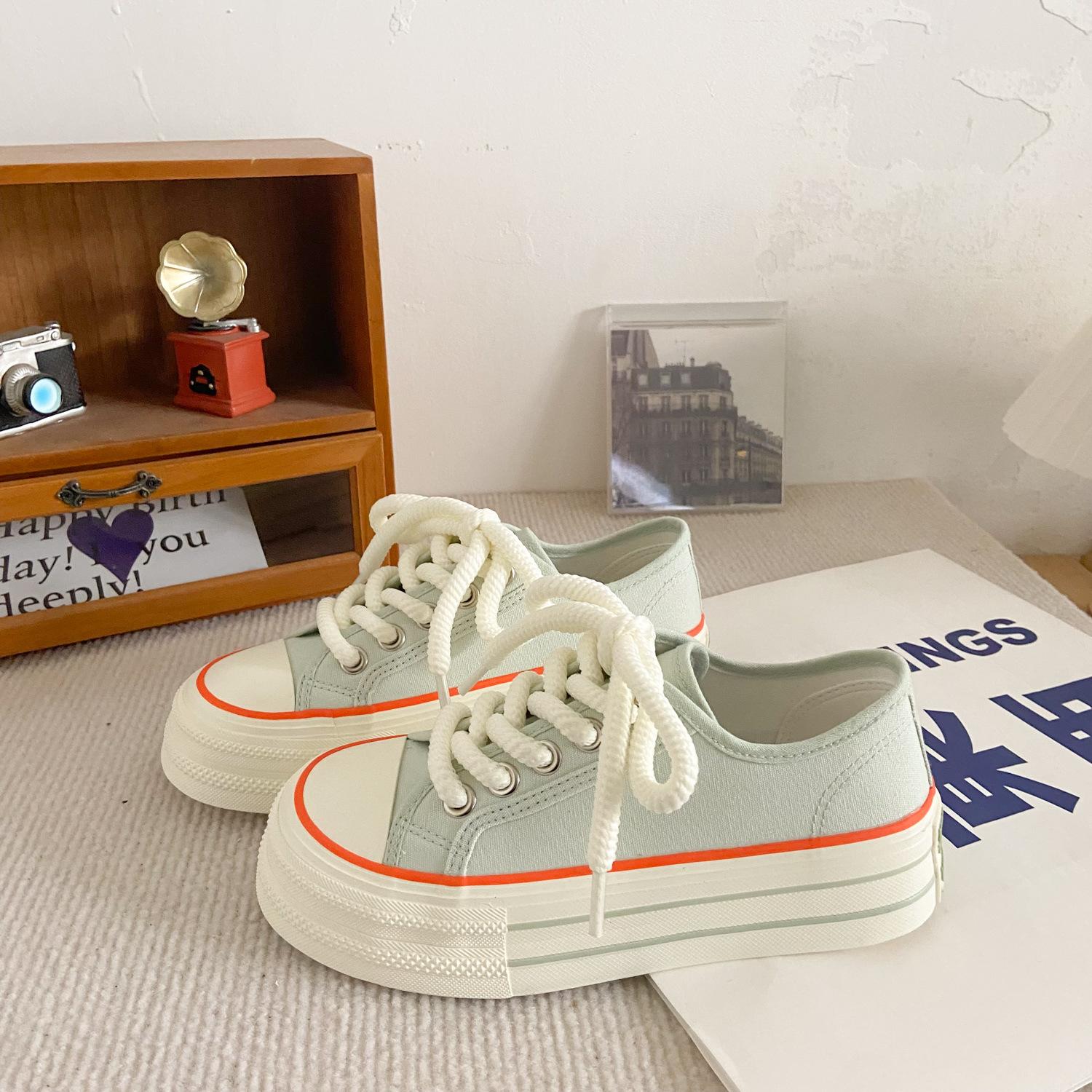 

H1028 + H1057 + H1292 рисове кавове двошарове платформове полотняне взуття жіноче педальне ліниве універсальне нішеве взуття для дошки 40