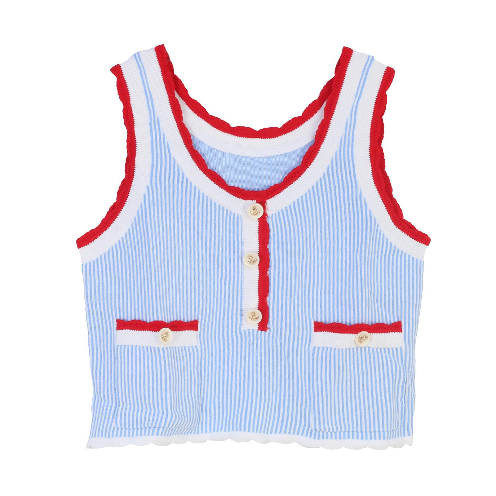 

Трендовый весенне-летний вязаный жилет с ажурным узором, стройнящий - универсальный милый стиль для женщин Small