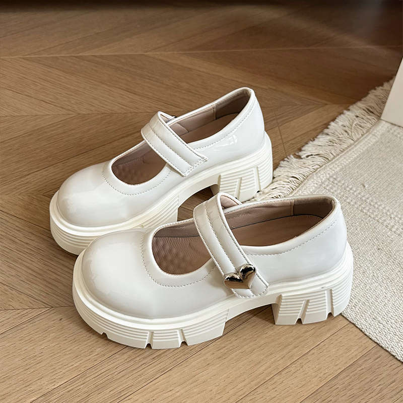 British Style Platform Heightening Small Leather Shoes Women's French Temperament Single Shoes 2025 New Spring and Summer Mary Jane High Heels