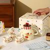 Circus Ceramic Teapot and Four Cups Set