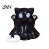 White Ghost Cat Ornament Figure, 3D Printed Decorative Ornament, Smooth Surface Figurine Mini Desktop Decoration Halloween Gift for Lovers Paw Print