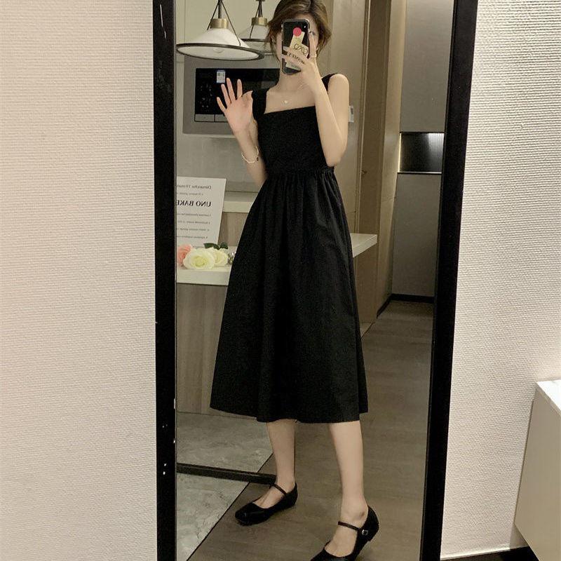 Women's 2025 Summer French Mid-Length Waist-Slimming Temperament Dress
