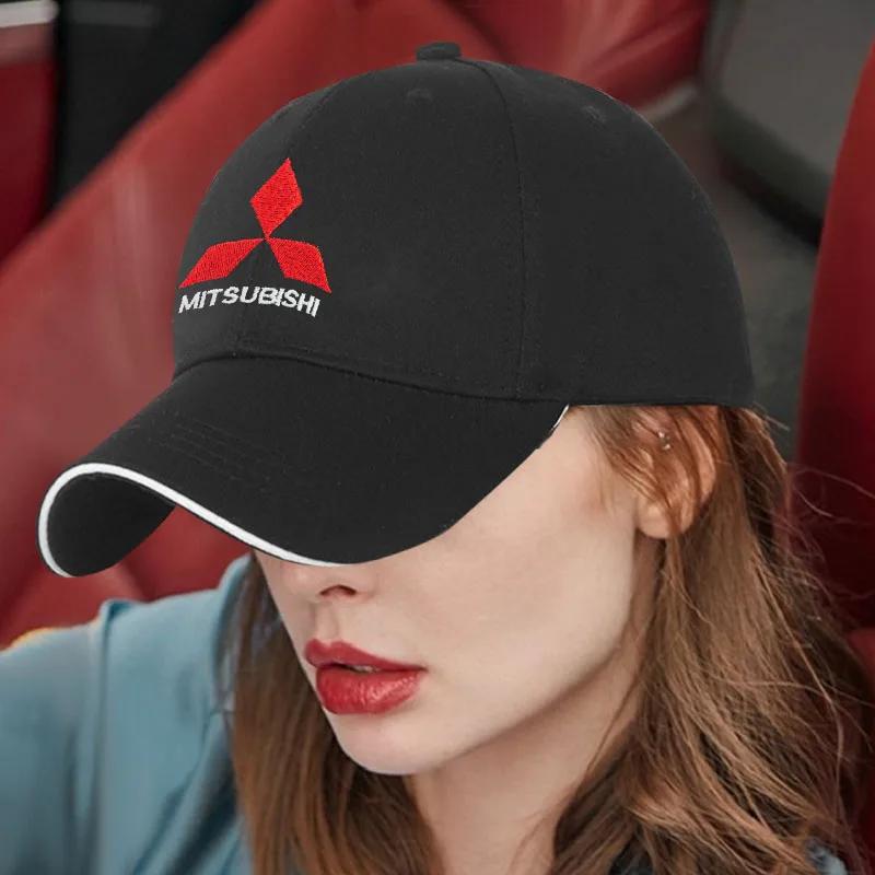 Car Logo Baseball Cap Outdoor Sports Sun Hat Gift For Mitsubishi Lancer ASX Outlander Pajero Carisma L200 Galant EVO
