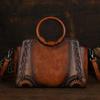 Johnature Vintage Embossed Exquisite Handbag Large Capacity Versatile Shoulder Crossbody Women's Bag