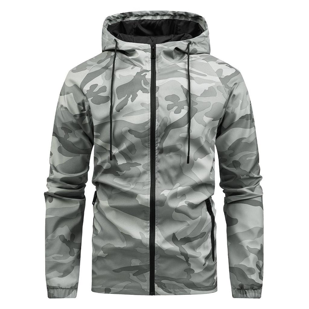Men's Spring/Autumn Camouflage Hooded Windproof Casual Jacket