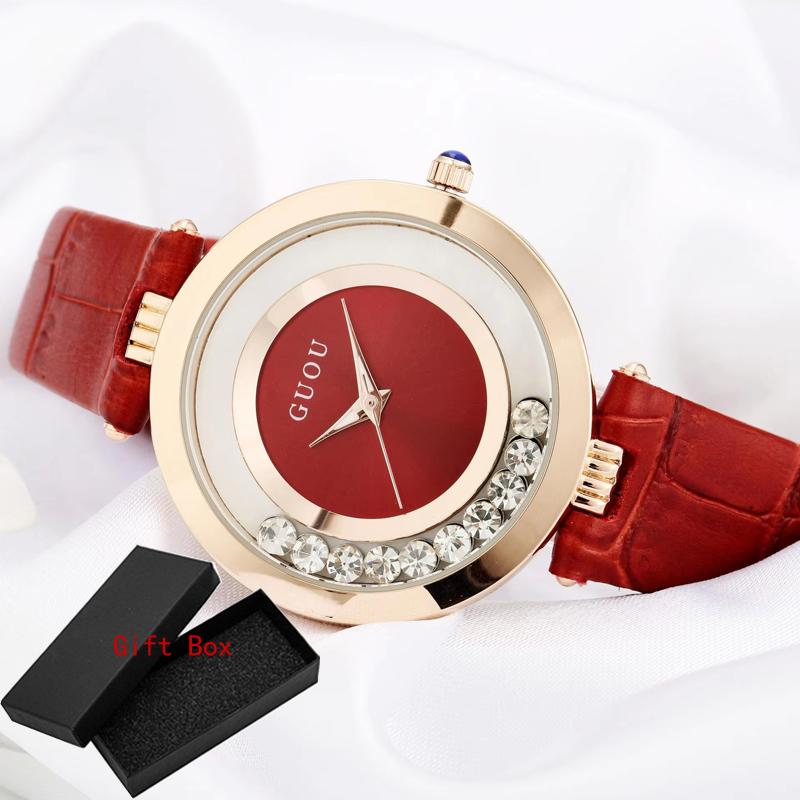 Mode GUOU Armbanduhr Luxus Glitzer Diamant Damen Frauen Uhren Lässig Mädchen Frauen Uhr montre femme reloj mujer