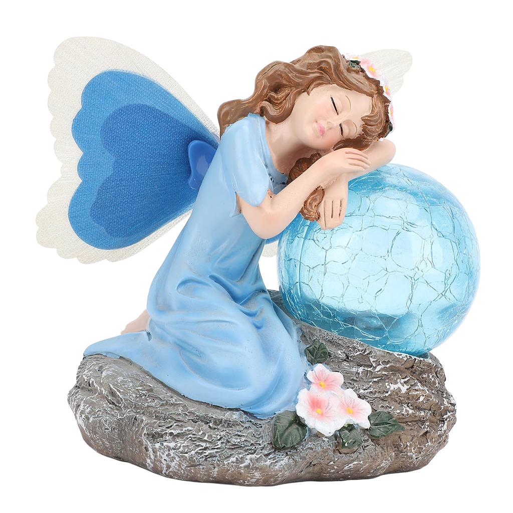 Solar Garden Fairy Statue Housewarming Ornament Unique Present Solar Garden Statue Outdoor Decor for
