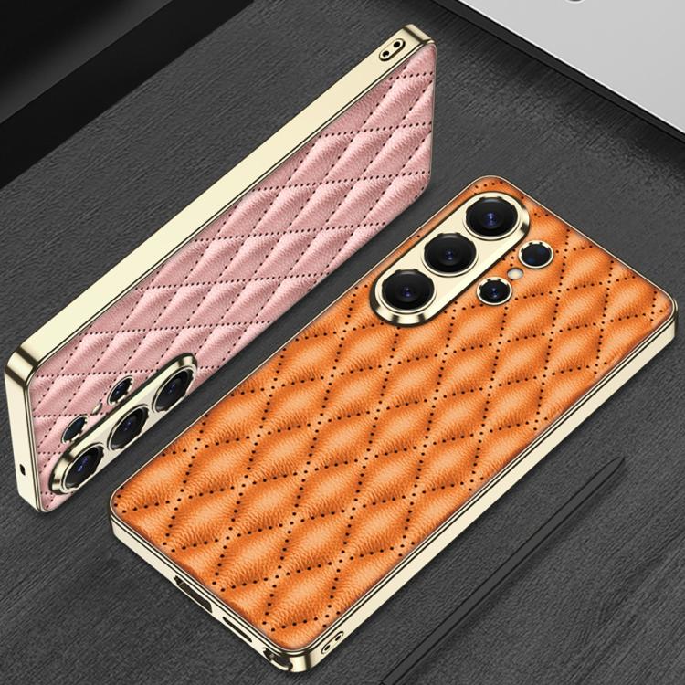 GKK Plating Leather Rhombus Texture Phone Case