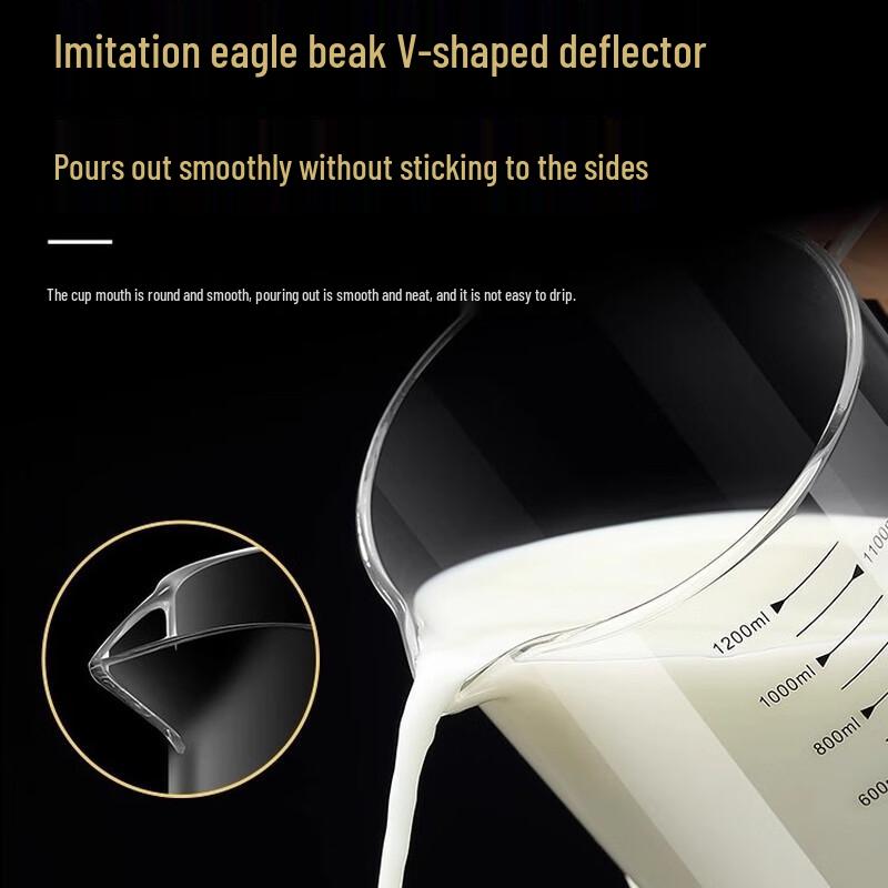 1200ML Heat-Resistant Glass Measuring Cup with Lid