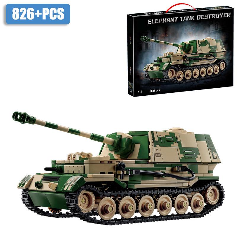 World War 2 Military Jagdpanzer TIGER/P Tank Destroyer Model Building Blocks Bricks WW2 Armored Vehicle Toys For Children Gifts