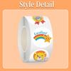 English Reward Stickers Roll - 500 Round Stickers for Children's Journals and Tape Sealing