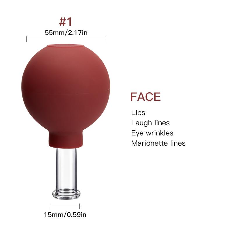 Rubber Massage Body Cups Glass Vacuum Cupping Anti Cellulite Suction Cup Massager for Face Facial Skin Lifting Tools