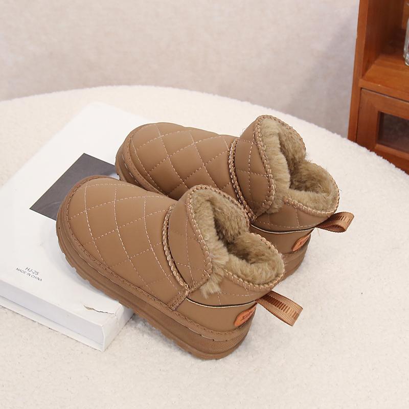 

Girl s snow boots winter style children s thickened cotton shoes with fluffy lining 26 хаки