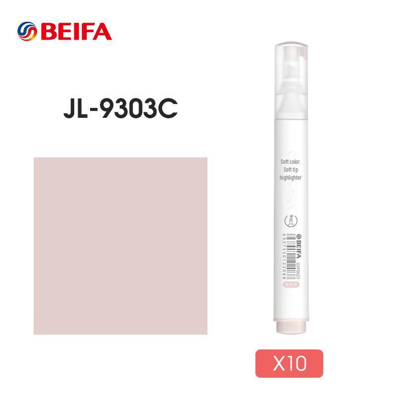 Beifa Morandi Soft-Headed Fluorescent Pens - 10-Box Set for Students' Graffiti and Eye-Protection Marking